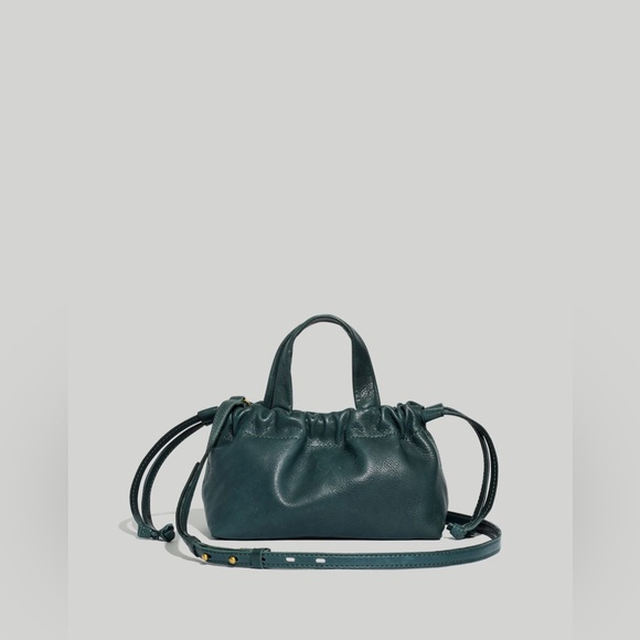 Brand New Madewell Piazza Mini Leather Crossbody Bag Forest Green Dark Palm - Picture 1 of 4